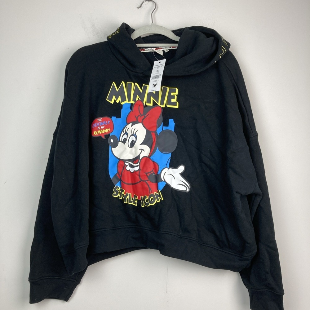 Disney Hoodie Minnie Mouse Minnie Mouse Ears Women's Size M Black